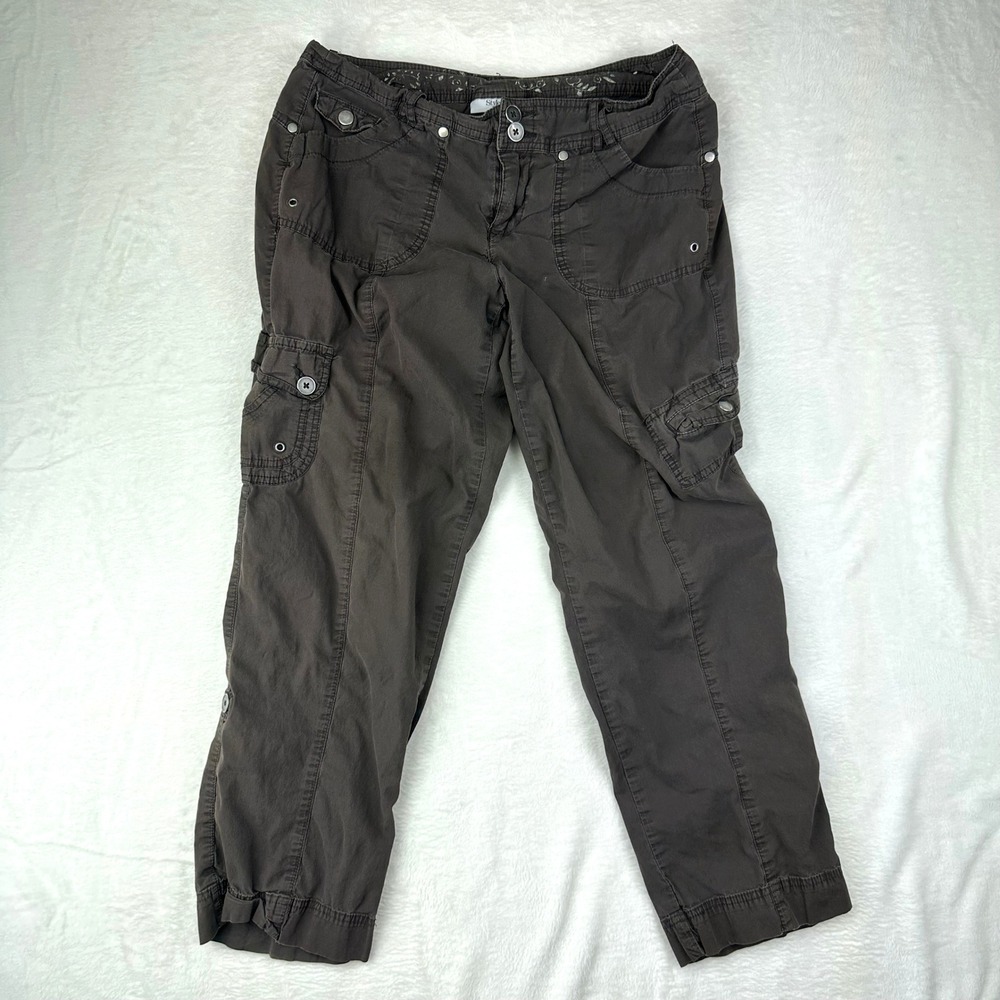 Style & Co Cargo Pants Womens 10P Petite Brown Straight Leg Utility Cotton